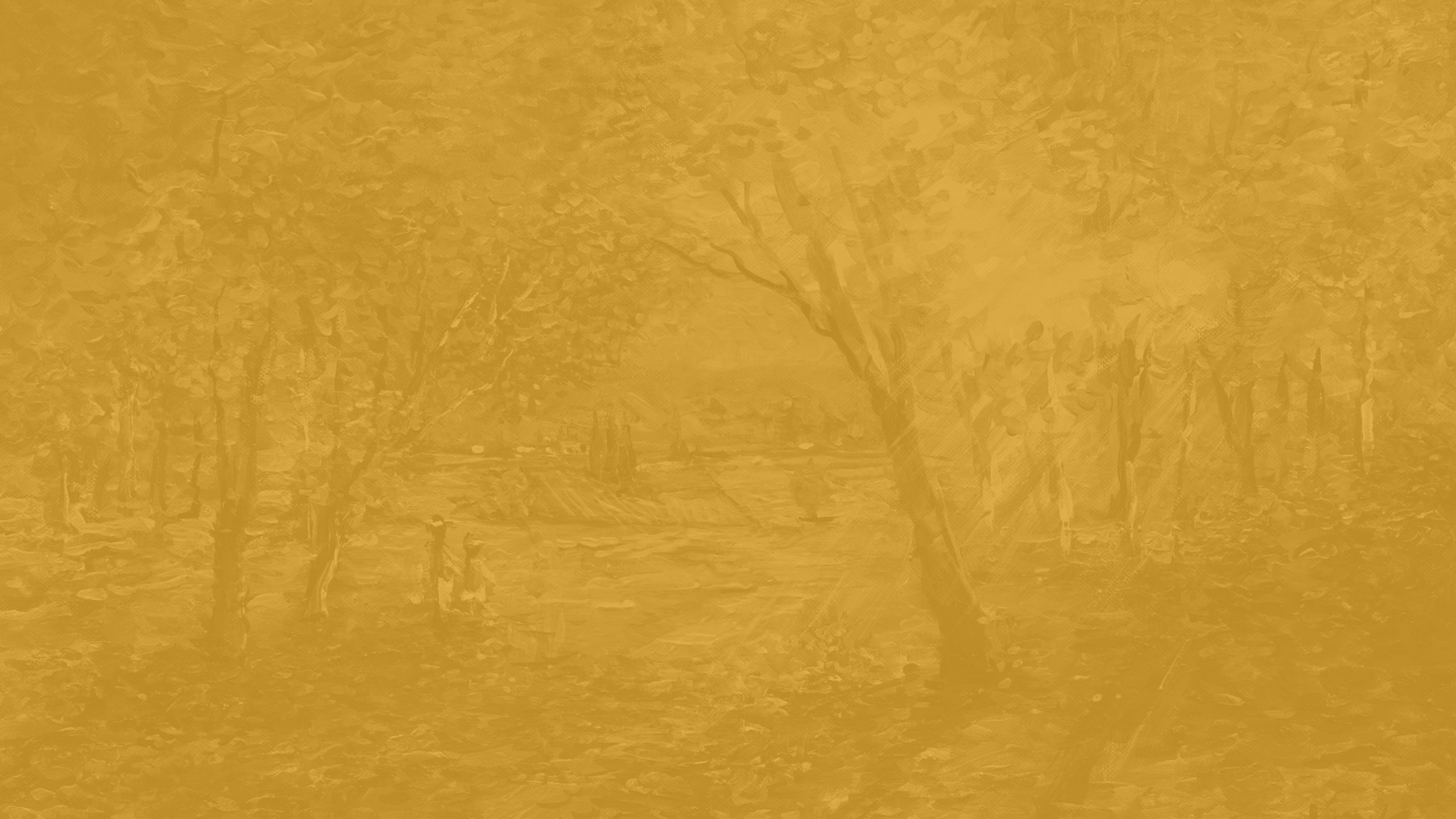 a yellow background with trees